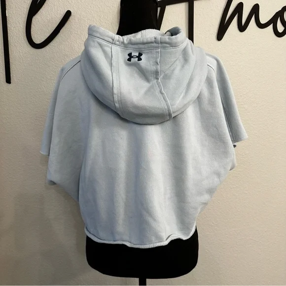 Under Armour project rock short sleeve hoodie blue small - Picture 2 of 7